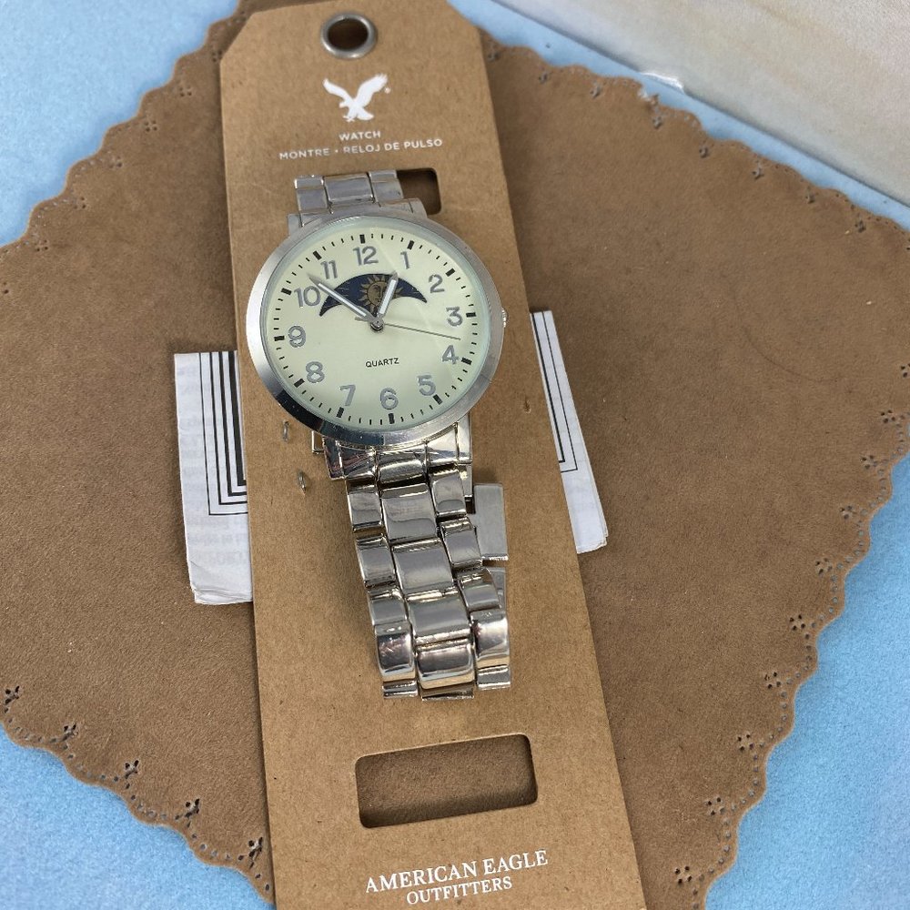 American Eagle Outfitters Silver Moon Phase Watch